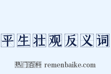 平生壮观反义词是什么意思的图片